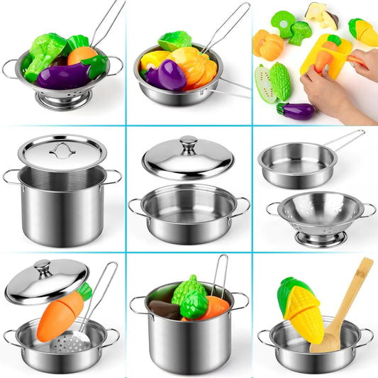 Kitchen Set Pretend Play Simulated Kitchen Toy Children Role Playset Cooking Set Educational Gift for Girls Boy