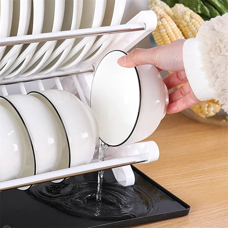 Kitchen Organizer Sink Drain Shelf Dish Drying Rack Bowl Plates Shelf Storage Drawer Desktop Adjustable Holder Home Accessories