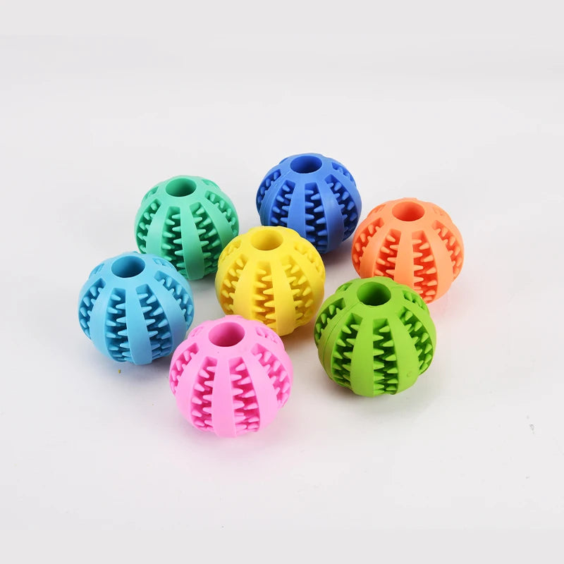 Dog Toy Ball, Nontoxic Bite Resistant Toy Ball for Pet Dogs Puppy Cat, Dog Pet Food Treat Feeder Chew Tooth Cleaning Ball