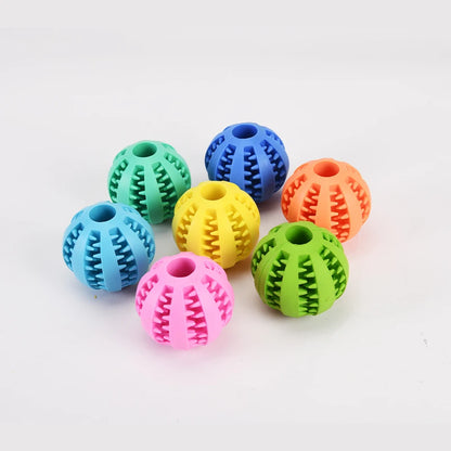 Dog Toy Ball, Nontoxic Bite Resistant Toy Ball for Pet Dogs Puppy Cat, Dog Pet Food Treat Feeder Chew Tooth Cleaning Ball