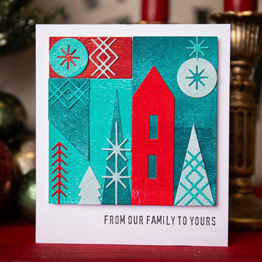 Christmas Tree Cabin Combination Metal Cutting Dies for DIY Scrapbooking Paper Card Craft Decoration Background Album Making