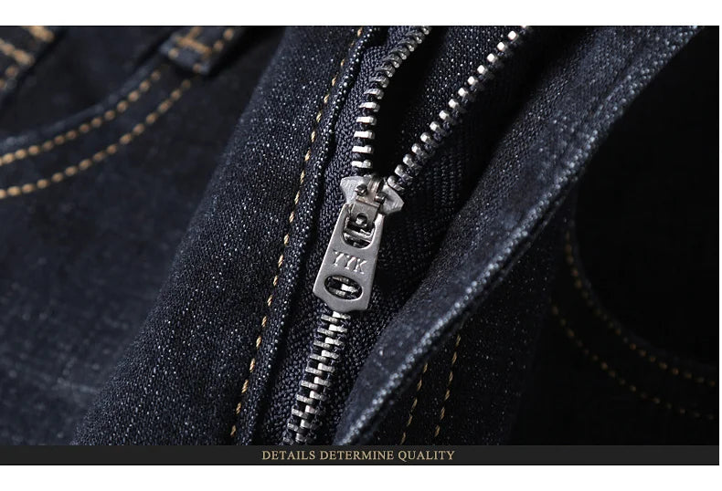 Men's Soft Straight Denim Pants 2025 Autumn Classic Business Black Biker Jeans Overalls Masculino Pantalone Hombre Mannen Homme