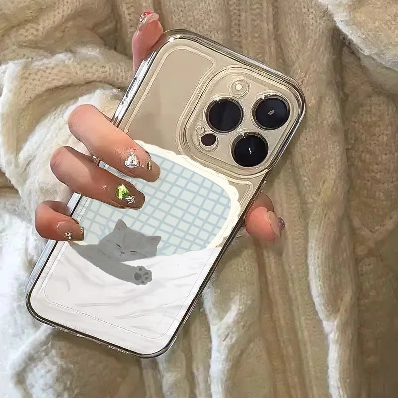 Dog Cat Couple Phone Case For iPhone 16E 17 16 15 11 12 14 13 Pro Max Air XS XR 7 8Plus SE2 Cute Cartoon Animal Shockproof Cover