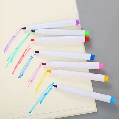 8PC Magnetic Colorful Whiteboard Pen Black White Board Markers Built In Eraser School Supply children's Graffiti Drawing pen