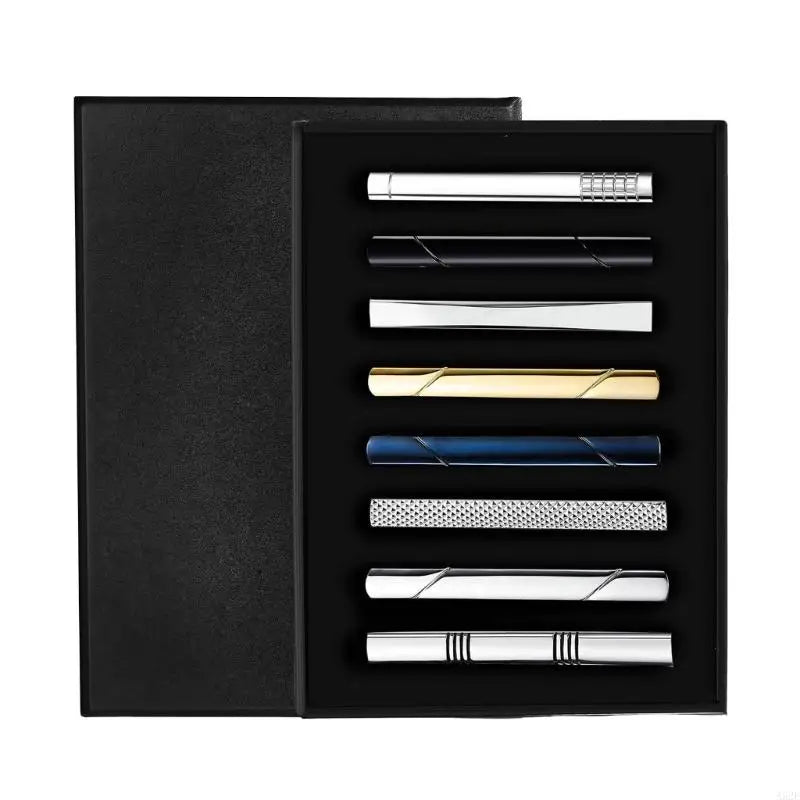 A52E Pack of 8 Stylish Tie Fasteners Men Tie Clip Set for Men Enhances Your Professional Images with These Simple Accessories