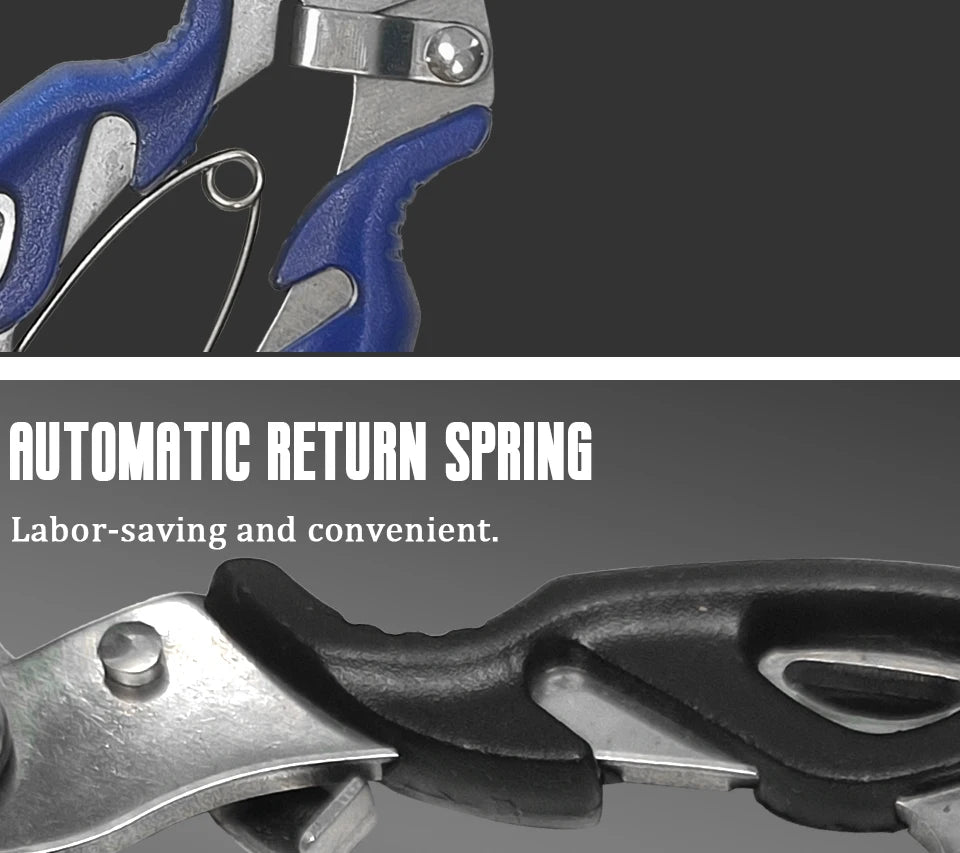 Fishing Lure Plier Scissors Return Spring Latch Bend Design Comfortable Handle Needle Nose Pliers Eagle Nose Pliers Orange