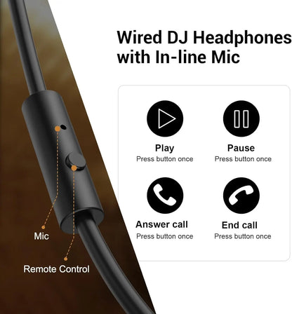 Oneodio Pro 30 Professional Studio DJ Headphones With Microphone Over Ear Wired Earphones HiFi Monitors Foldable Gaming Headset