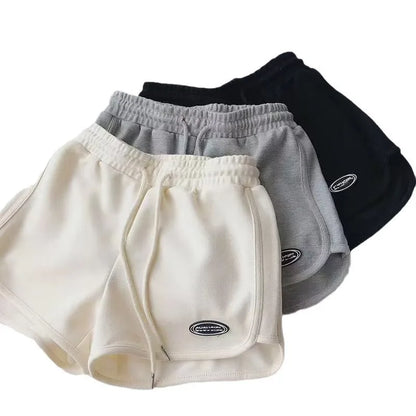 Women Casual Drawstring Sports Shorts Summer Thin High Waist Yoga A-line Shorts Loose Women Running Straight Trousers