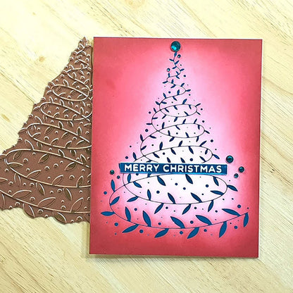 Christmas Tree And Sentiment Words Metal Cutting Dies For DIY Card Making Scrapbooking Photo Album Crafting Supplies Template