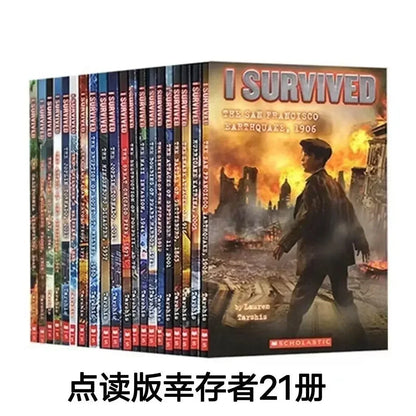 22 Books/Set I Survived English Reading Books Disaster History Survival Novel Escape Guide Children's Science Chapters Books