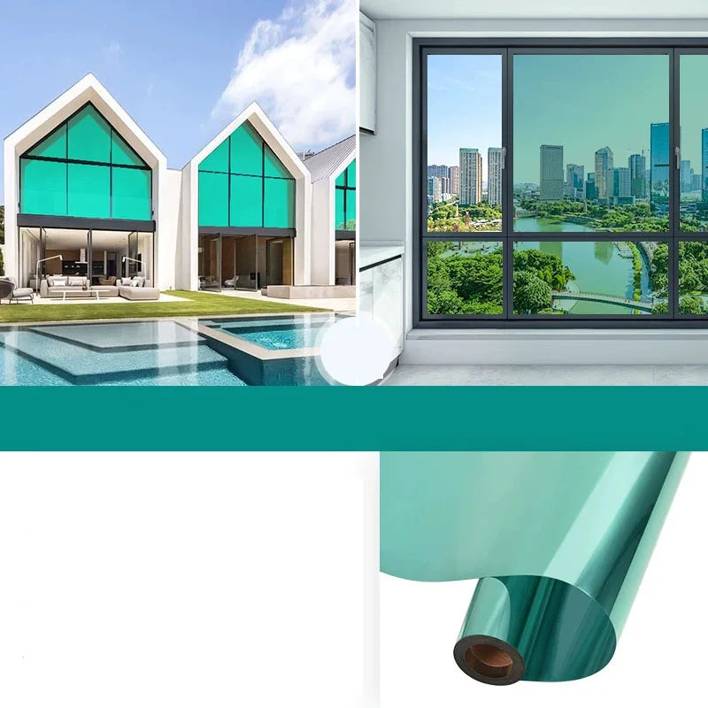 Unidirectional mirror window film protection insulation glass film privacy home window balcony sunscreen sticker