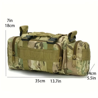 Nylon outdoor crossbody bag, climbing hiking camping shoulder bag, zipper bag