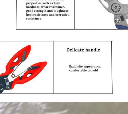 Fishing Lure Plier Scissors Return Spring Latch Bend Design Comfortable Handle Needle Nose Pliers Eagle Nose Pliers Orange