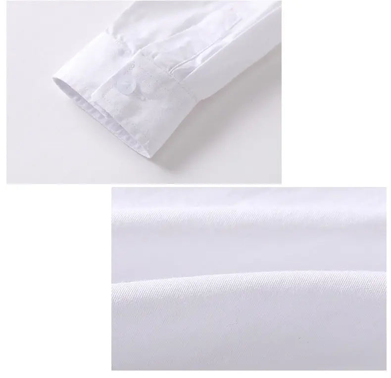 Kids Clothes Girls 8 To 12 Cotton Children Long Sleeve White Shirts Primary School Uniform for Teenage Boys Button Tops 6-16Yrs