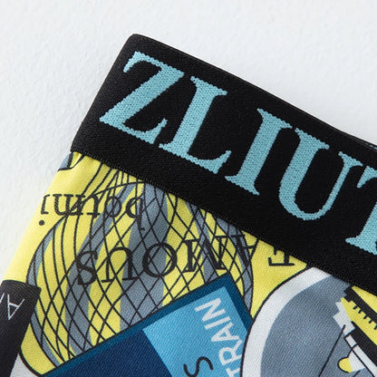 5/10 Pack Multi-size Teenagers To Adults Men's Boyshort Leisure Sports Joker Elastic Waist Long Men's Underwear Can Be Parent-ch