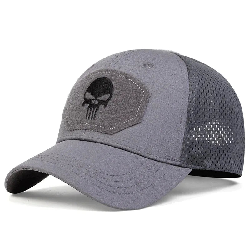 2025 NEW Skull Embroidered Top with Patch Breathable Baseball Caps Spring and Autumn Outdoor Adjustable Casual Hat Sunscreen Hat