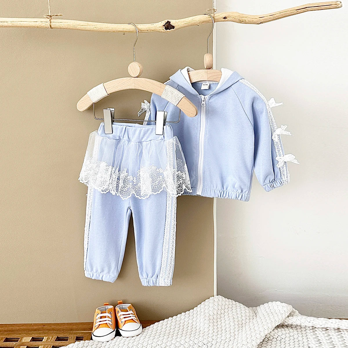 Kids Baby Girl Clothes Hoodie Outerwear Toddler Sets Lace Skirt Sweatshirt Top+Pants Long Sleeve Kids Girl Clothing Spring Autum