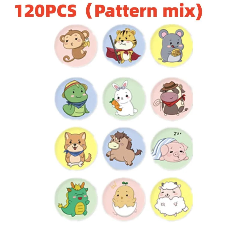 120pcs/Lot Cartoon Animal Pattern Band Aid Hemostasis Adhesive Bandages First Emergency Kit Wound Plaster Patches For Kids