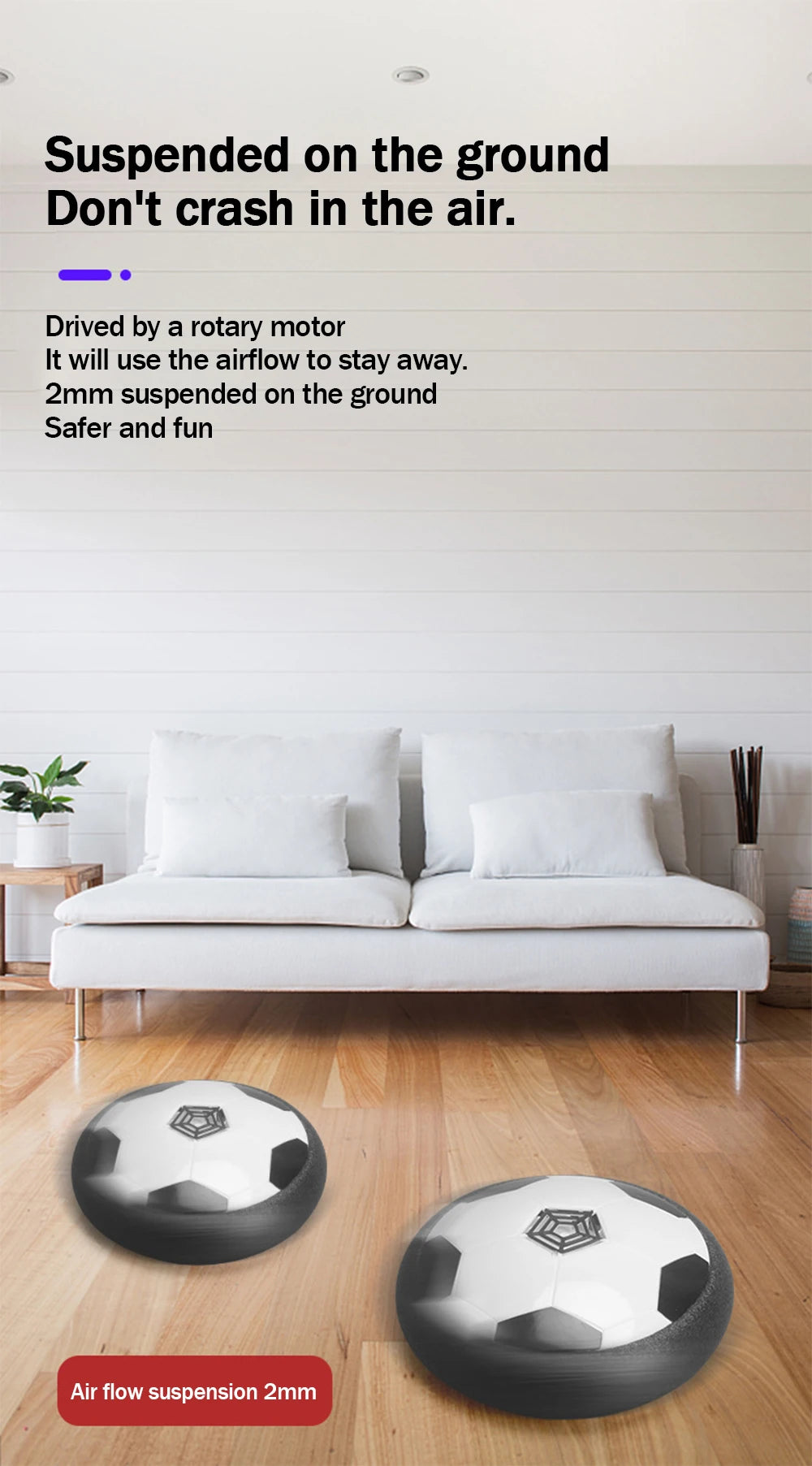 1 Pcs Battery Type Electric Light Air Cushion Indoor Parent Child Exercise Suspended Football