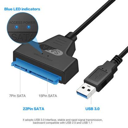 Up to 6 Gbps Sata to Usb 3.0 Adapter for 2.5 Inch Laptop Accessories External HDD SSD Hard Drive 22 Pin Cable Computer Cables