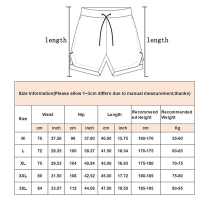 Camo Shorts Men 2 in 1 Double-deck Quick Dry Beach Bottoms Fitness Breathable Gym Training Jogging Short Pants Summer Shorts Men