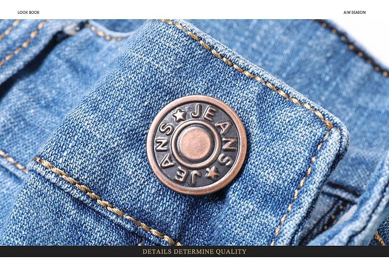 2025 Four Seasons New Men's Denim Business Pants High Quality Good Fabric Comfortable Slimming Straight leg Jeans Light Blue