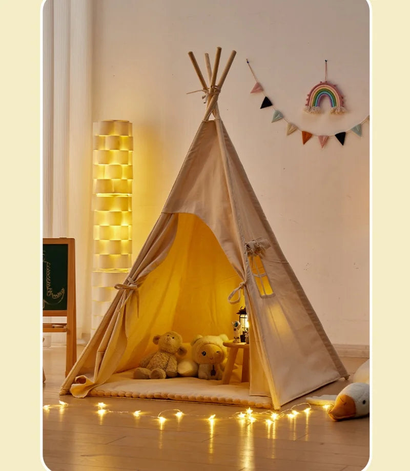 Portable  Teepee Tent Large Play House for Children Tents Kids Canvas Indian Play Tent Wigwam Child Tipi Room Decoration