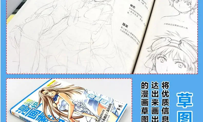 Introduction sketch of zero basis of cartoon, manual pencil drawing tutorial for children and adults, basic comic books.