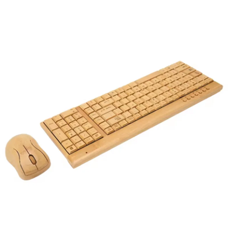 SOFT-Wireless Keyboard Mouse Bamboo Wood Computer Keyboard Bamboo Wireless Keyboard Andmouse