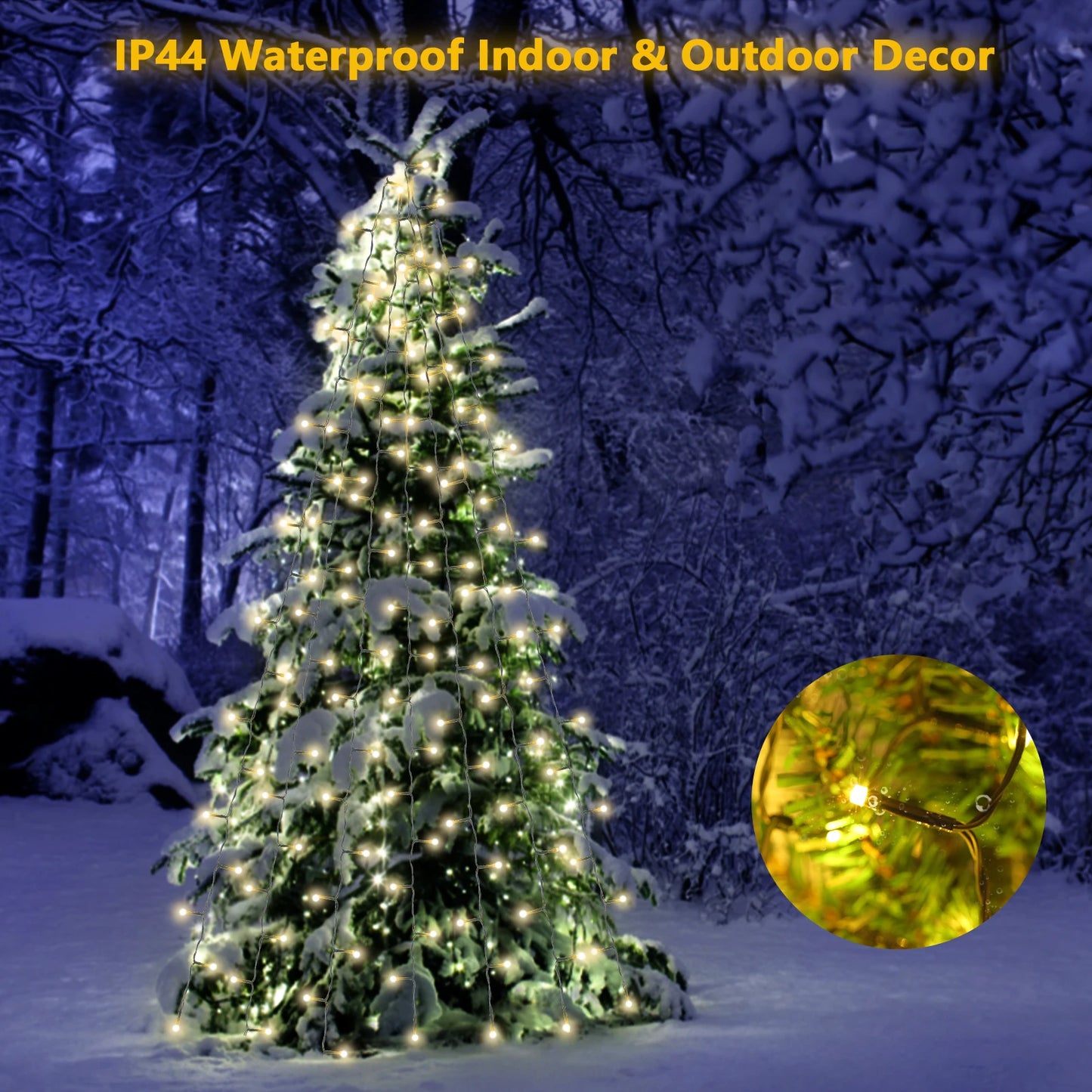 2-meter Christmas tree ring light string warm light decorative light