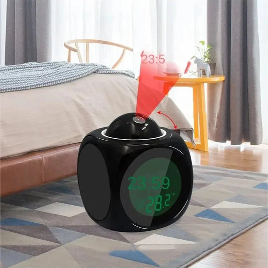 Projection Alarm Clock Ceiling Display Snooze Desk Table Clock Voice Multifunction Digital Projection Clock Temperature Displ