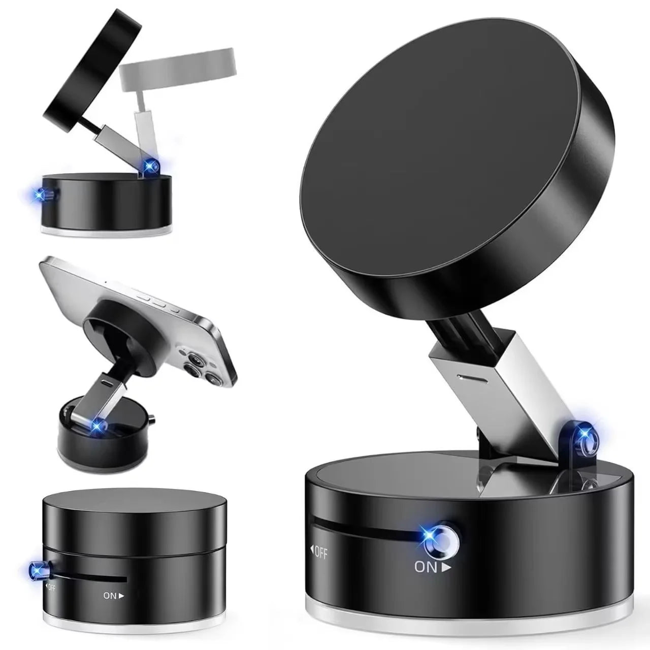 Super Magnetic Phone Holder Foldable Car Phone Holder Dashboard Phone Holder 360 Degree Rotating Vacuum Suction Cup GPS Holder