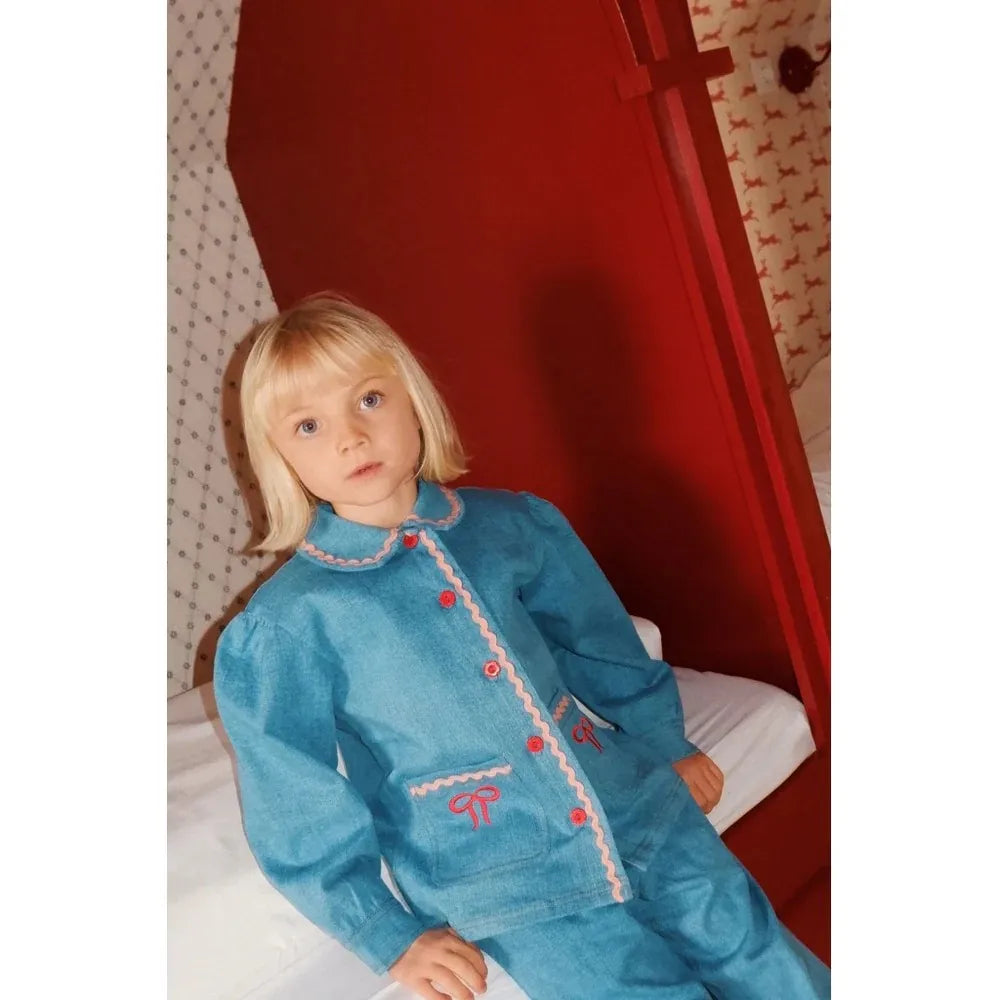 Kids Girls Clothes 25AW New Toddler FL Cute Bow Strawberry Printed Dresses Denim Vest Dress Jeans Children Clothing