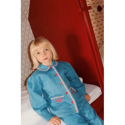 Kids Girls Clothes 25AW New Toddler FL Cute Bow Strawberry Printed Dresses Denim Vest Dress Jeans Children Clothing