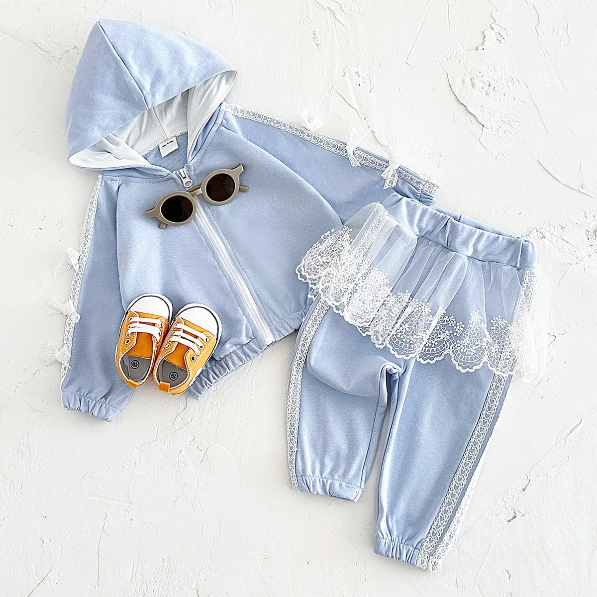 Kids Baby Girl Clothes Hoodie Outerwear Toddler Sets Lace Skirt Sweatshirt Top+Pants Long Sleeve Kids Girl Clothing Spring Autum