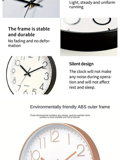 8 Inch Mute Quartz Wall Clock Cubic Digital Clock Living Room Bedroom Wall Clock Simple Digital Clock Home Decorations
