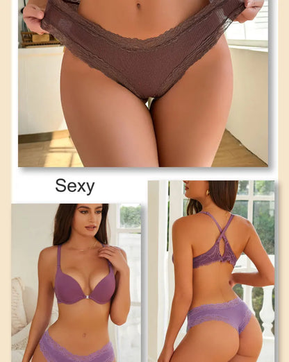 3PCS/Set Women Sexy Lace Panties Cotton Seamless Brazilian Panties Female Sexy Low Rise Soft Underwear G-String Lingerie S-XL