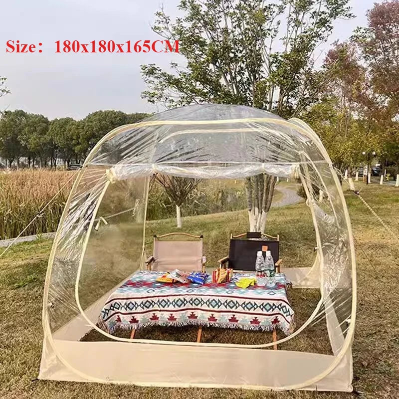 Outdoor Transparent Panoramic Tent Creative Windproof Courtyard Dinner Dome Camping Tents Family Travel Parties Equipment