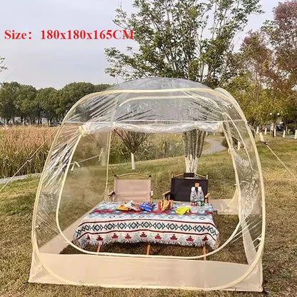 Outdoor Transparent Panoramic Tent Creative Windproof Courtyard Dinner Dome Camping Tents Family Travel Parties Equipment