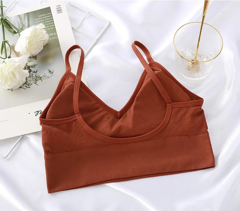 Seamless Women Push Up Bra Beautiful Back Bras Fitness Tops Brassiere Bralette Female Tube Top Underwear Bralet With Chest Pad