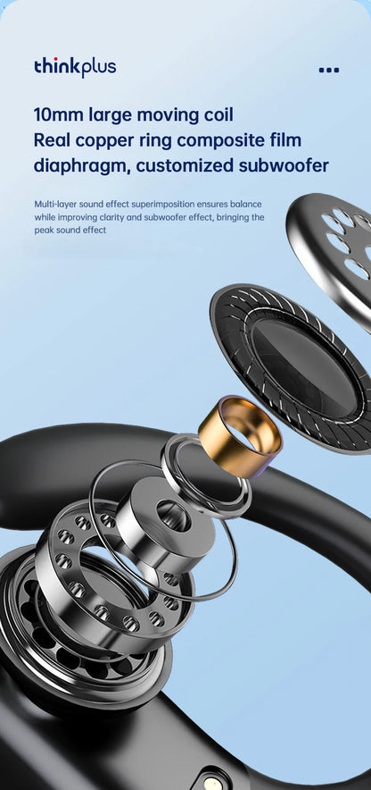 Original Lenovo XT80 Sports Wireless Earphones with Mics, LED Power Display,Hifi Stereo Sound Bluetooth 5.3 TWS HeadphHeadphones