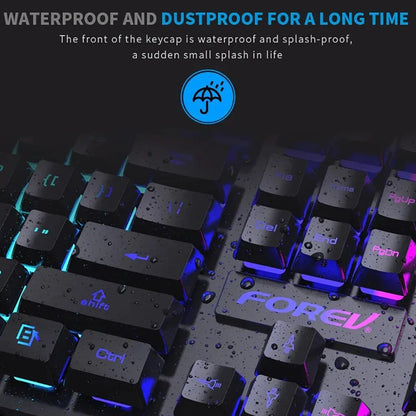 Wired Office Gaming Keyboard Mouse Set USB RGB Backlight Luminous Mechanical Feel Keyboard For Laptop Computer PC Accessories