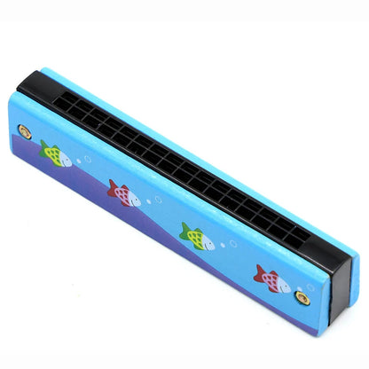 1pc/2/4pcs Children Wooden Harmonica Musical Instrument Toys Music Teaching Aids Puzzle Early Education Kindergarten Beginners
