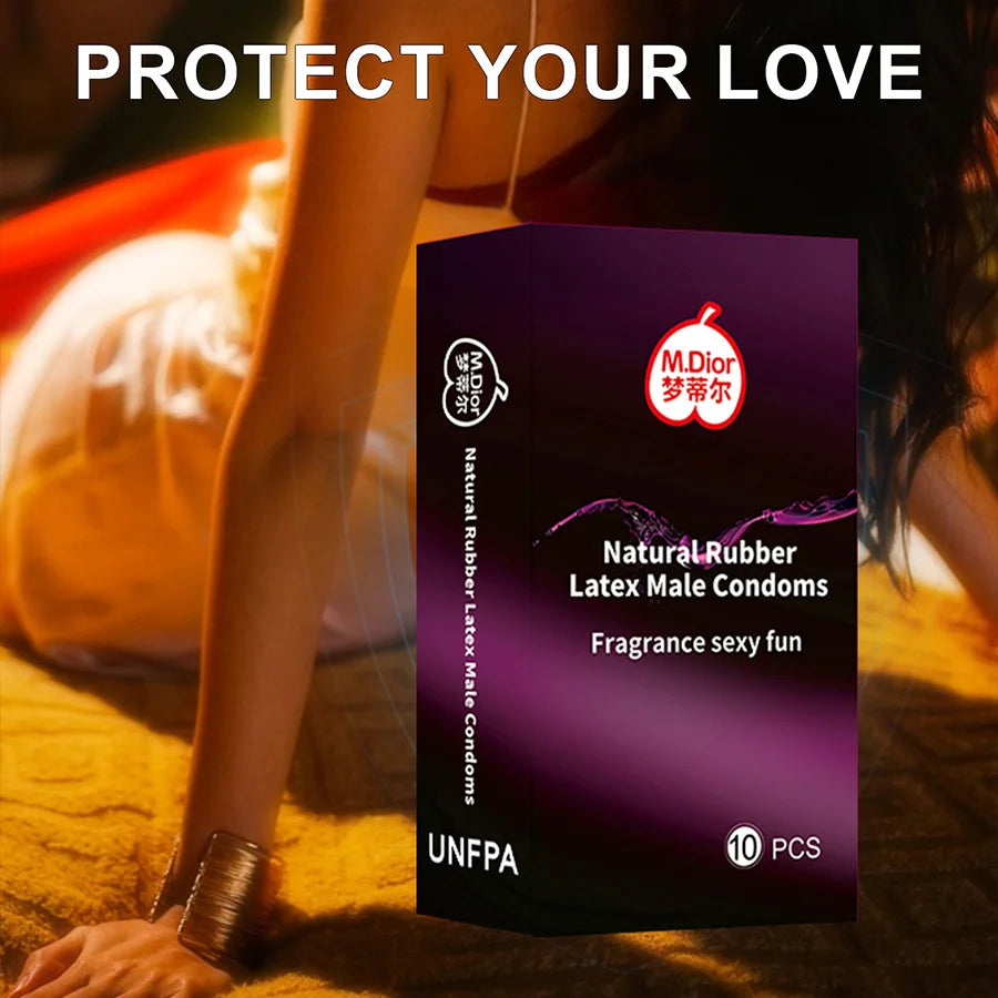 10pcs Male Condoms, Premium LubricatedNatural Rubber Latex Condom ForContraception And STl Protection, Ultrathin Condoms For Men