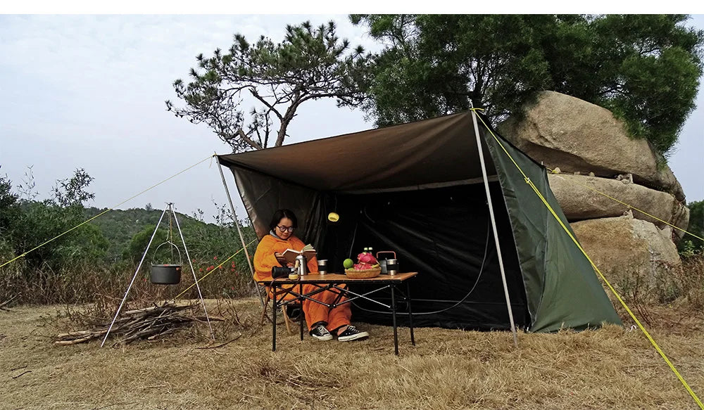 Bushcraft Tent Baker Style Outdoor Camping Multifunction Bushcraft Shelter Woodland Tent Backwoods Hot Tents for 2 Persons