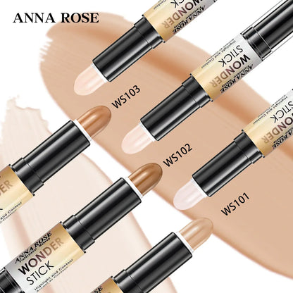Double-ended  Face Foundation Concealer Pen, highlighter, waterproof and sweatproof, high nose bridge, face slimming for Makeup