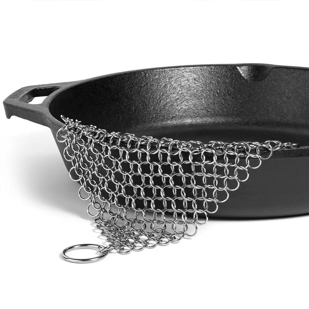 Kitchen Cleaning Ring Stainless Steel Cleaner Chainmail Scrubber Brush Pan Net Home Cookware Reusable Washing Net Cleaning Tool