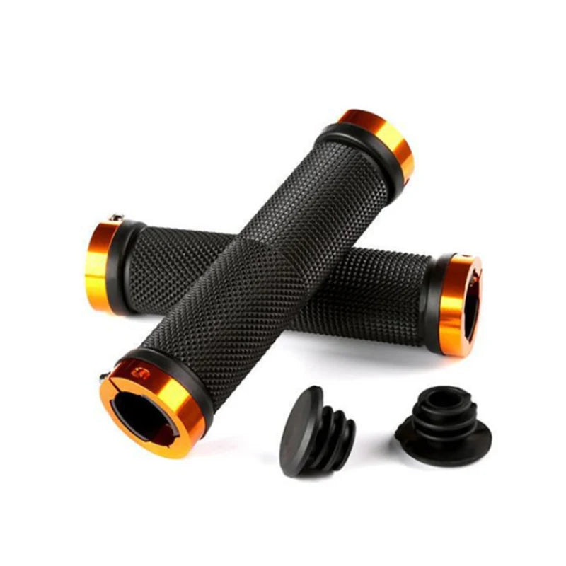 Bicycle Rubber Grips MTB Alloy Lock Bilateral Lock Handlebar Grips Anti Slip Cycling Handlebar Sleeve BMX Bicycle Accessories