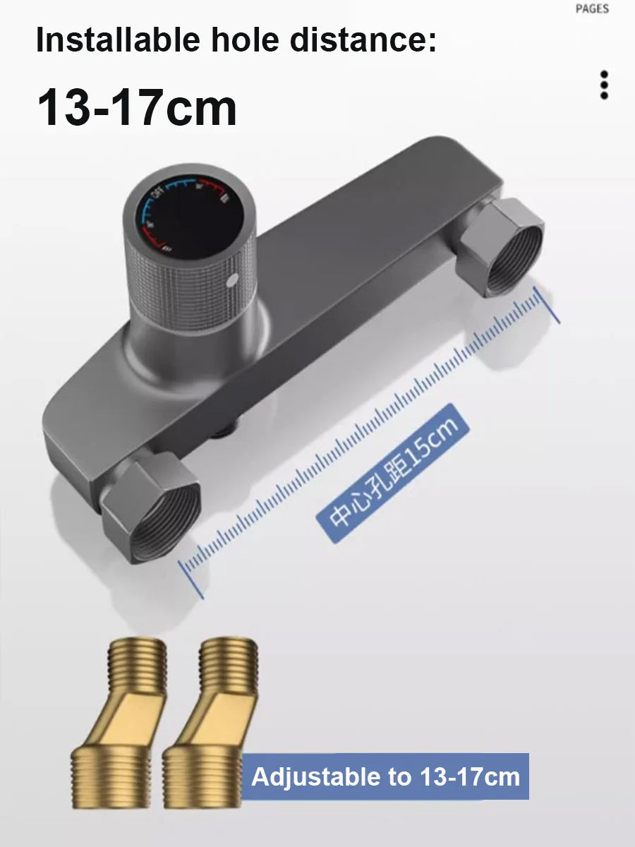 Bathroom Brass Basin Faucets Shower Faucet Wall Mounted Hot Cold Water Dual Spout Mixer Tap For Bathroom