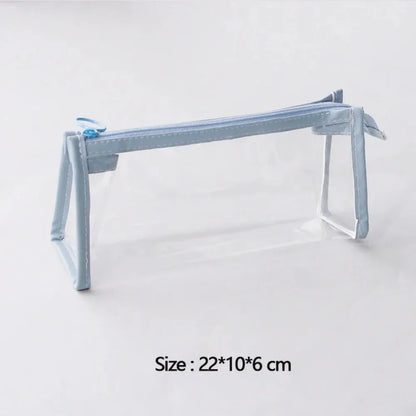 Transparent Pencil Case Large Capacity Simple Pen Bag Kawaii Cosmetic Bag School Study Stationery Office Supplies
